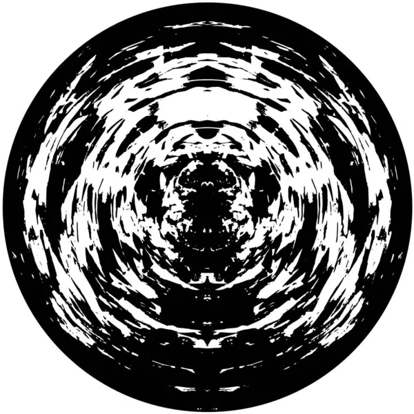 Abstracte Armoedige Inktcirkel Witte Achtergrond Vectorillustratie — Stockvector