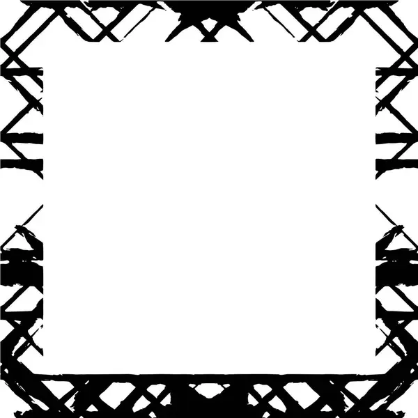 Schwarzer Abstrakter Rahmen Auf Weißem Hintergrund Monochromer Hintergrund — Stockvektor