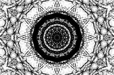 Süslü kaleydoskopik siyah beyaz arkaplan