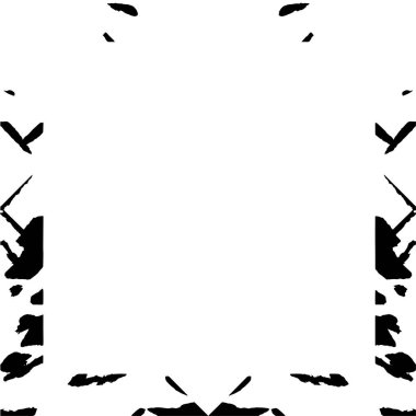 Beyaz arkaplanda siyah soyut çerçeve. Tek renkli arkaplan