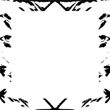 Beyaz arkaplanda siyah soyut çerçeve. Tek renkli arkaplan