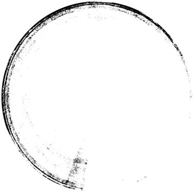 Beyaz arkaplanda soyut mürekkep çemberi, vektör çizimi, yuvarlak grunge damgası