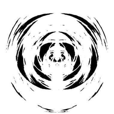 Beyaz arkaplanda soyut mürekkep çemberi, vektör çizimi, yuvarlak grunge damgası