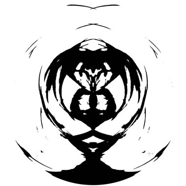  Beyaz arkaplanda soyut siyah çember şeklinin vektör çizimi.   