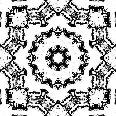 Ayrıntılı siyah beyaz mozaiği kapat