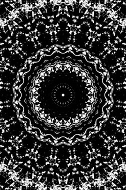 Siyah ve beyaz süslemeli arka plan. Mandala deseni.