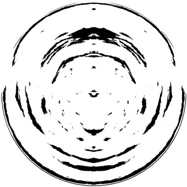  Beyaz arkaplanda soyut siyah çember şeklinin vektör çizimi.   