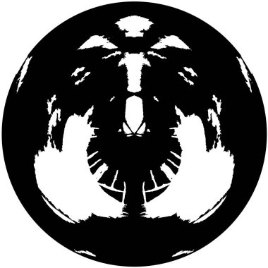  Beyaz arkaplanda soyut siyah çember şeklinin vektör çizimi.   