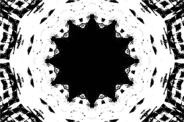Kaleydoskopik süslemeli siyah beyaz arkaplan