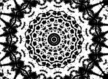 Kaleydoskopik süslemeli siyah beyaz arkaplan