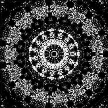 Kaleydoskopik süslemeli siyah beyaz arkaplan