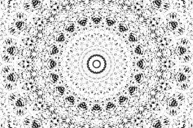 Siyah ve beyaz süslemeli arka plan. Mandala deseni.