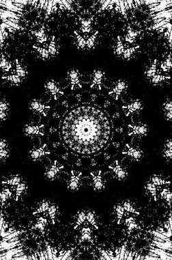 Siyah ve beyaz süslemeli arka plan. Mandala deseni.