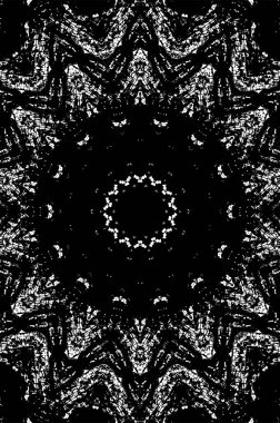 Siyah ve beyaz süslemeli arka plan. Mandala deseni.