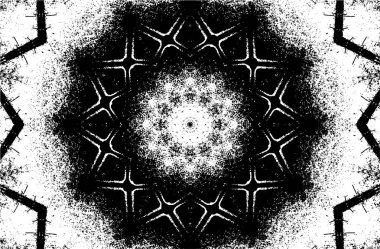 Kaleydoskopik desenli siyah ve beyaz süs arkaplanı