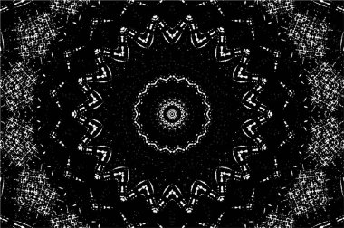 Siyah ve beyaz süslemeli arka plan. Mandala deseni.
