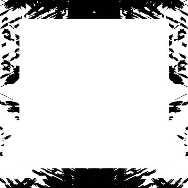 Beyaz arkaplanda siyah soyut çerçeve. Tek renkli arkaplan