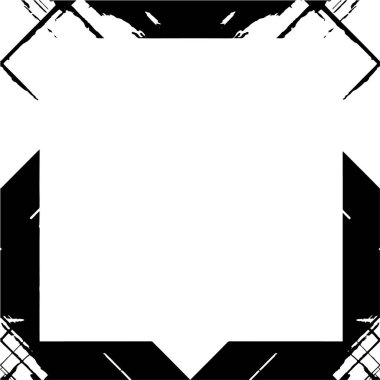 Beyaz arkaplanda siyah soyut çerçeve. Tek renkli arkaplan