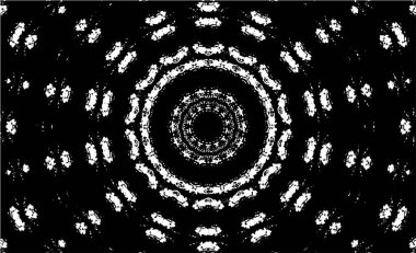 Kaleydoskopik süslemeli siyah beyaz arkaplan