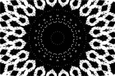 Siyah ve beyaz süslemeli arka plan. Mandala deseni.