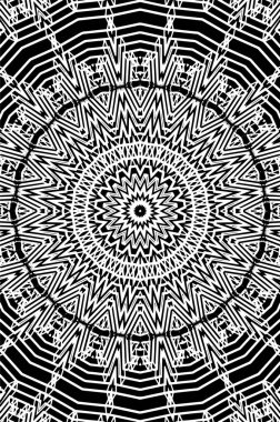 Siyah ve beyaz süslemeli arka plan. Mandala deseni.
