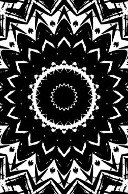 Siyah ve beyaz süslemeli arka plan. Mandala deseni.