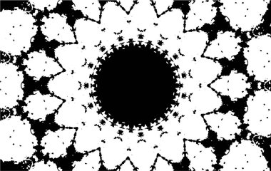 Kaleydoskopik süslemeli siyah beyaz arkaplan