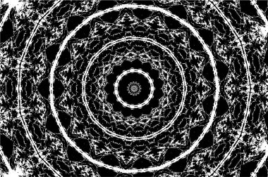 Kaleydoskopik süslemeli siyah beyaz arkaplan