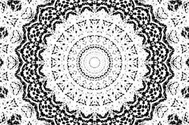 Siyah ve beyaz süslemeli arka plan. Mandala deseni.