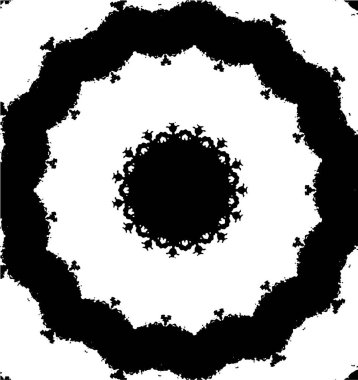 Kaleydoskopik süslemeli siyah beyaz arkaplan