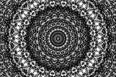 Siyah ve beyaz süslemeli arka plan. Mandala deseni.