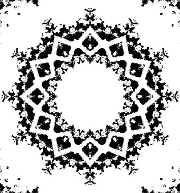 Kaleydoskopik desenli siyah ve beyaz süs arkaplanı