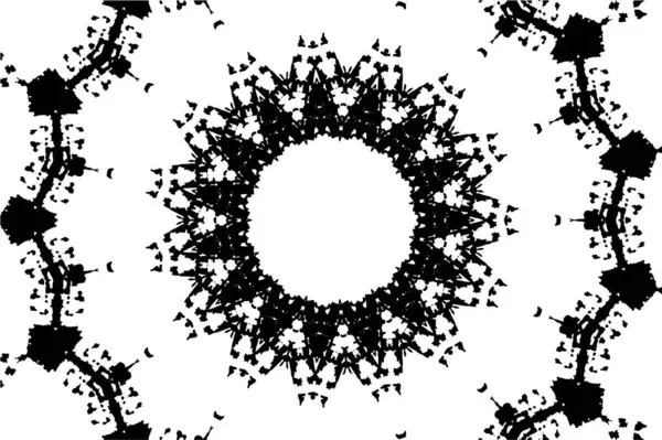 Калейдоскопический Декоративный Чёрно Белый Фон — стоковый вектор