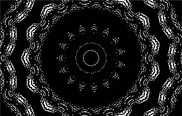 Kaleydoskopik süslemeli siyah beyaz arkaplan.