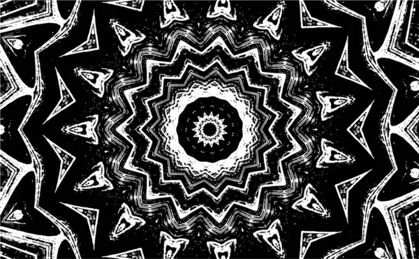 Kaleidoscopische Decoratieve Zwarte Witte Achtergrond — Stockvector
