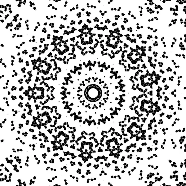 Gros Plan Mosaïque Noir Blanc Détaillée — Image vectorielle