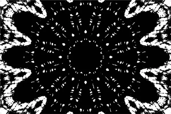 Kaleidoscopische Decoratieve Zwarte Witte Achtergrond — Stockvector