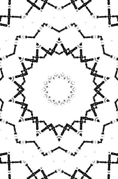 Ornamentaler Kaleidoskopischer Monochromer Hintergrund — Stockvektor
