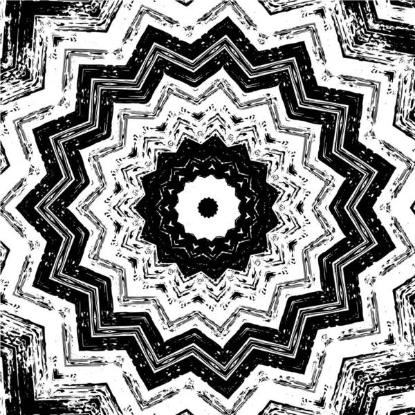 Caleidoscopico Ornamentale Sfondo Bianco Nero — Vettoriale Stock