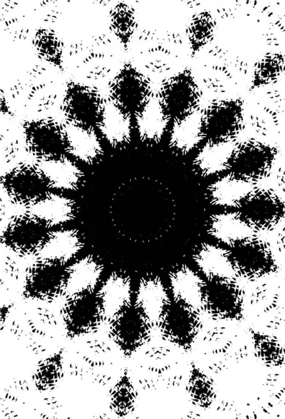 Kaleydoskopik süslemeli siyah beyaz arkaplan.