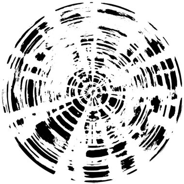 Beyaz zemin üzerinde soyut grunge daire, güzel siyah ve beyaz desen