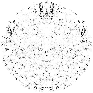 Beyaz zemin üzerinde soyut grunge daire, güzel siyah ve beyaz desen