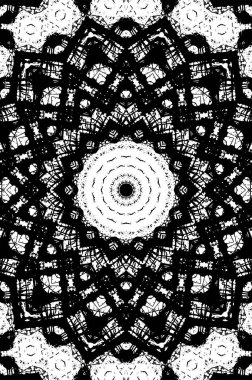Siyah ve beyaz süslemeli arka plan. Mandala deseni.