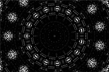 Kaleydoskopik süslemeli siyah beyaz arkaplan.