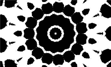Kaleydoskopik süslemeli siyah beyaz arkaplan