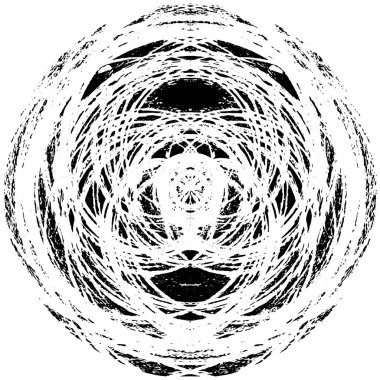 Beyaz zemin üzerinde soyut grunge daire, güzel siyah ve beyaz desen