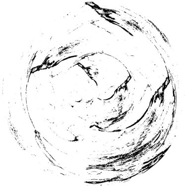 Beyaz zemin üzerindeki soyut grunge çemberi, yaratıcı siyah beyaz desen, mürekkep dokusu