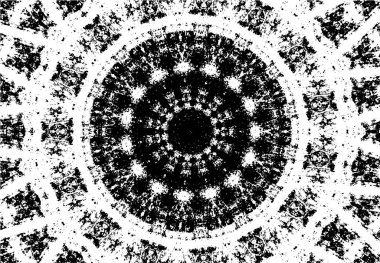 Kaleydoskopik süslemeli siyah beyaz arkaplan