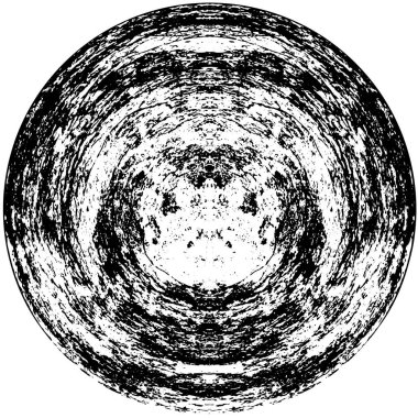 Beyaz zemin üzerindeki soyut grunge çemberi, yaratıcı siyah beyaz desen, mürekkep dokusu