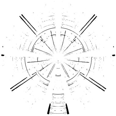 Beyaz zemin üzerindeki soyut grunge çemberi, yaratıcı siyah beyaz desen, mürekkep dokusu